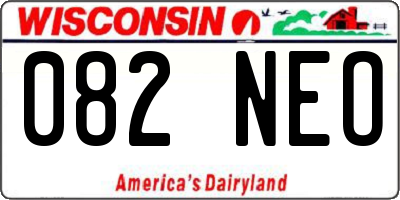 WI license plate 082NEO