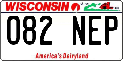 WI license plate 082NEP