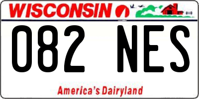 WI license plate 082NES
