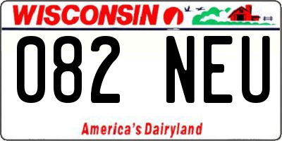 WI license plate 082NEU