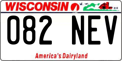 WI license plate 082NEV