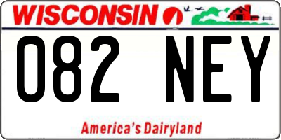 WI license plate 082NEY