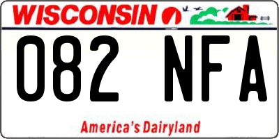 WI license plate 082NFA