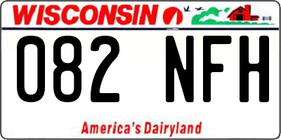 WI license plate 082NFH