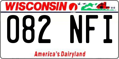 WI license plate 082NFI