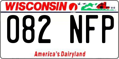 WI license plate 082NFP
