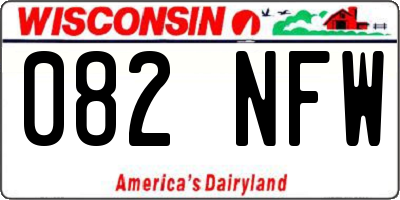 WI license plate 082NFW