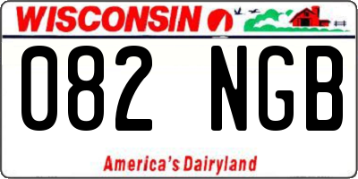 WI license plate 082NGB