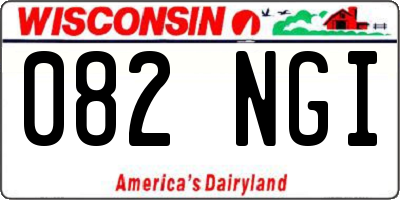 WI license plate 082NGI