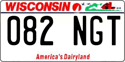 WI license plate 082NGT