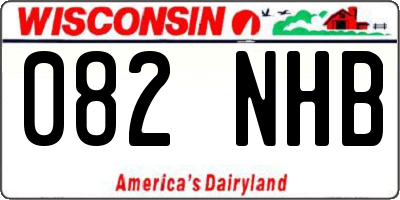 WI license plate 082NHB