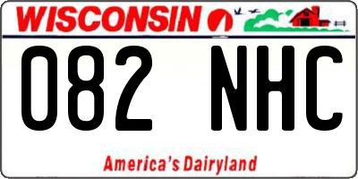 WI license plate 082NHC