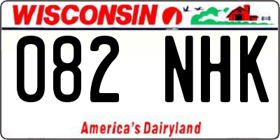 WI license plate 082NHK