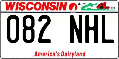 WI license plate 082NHL