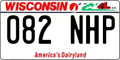 WI license plate 082NHP