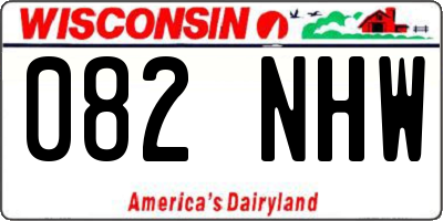 WI license plate 082NHW