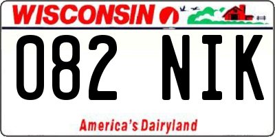 WI license plate 082NIK