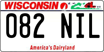 WI license plate 082NIL