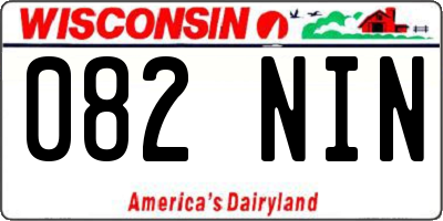 WI license plate 082NIN
