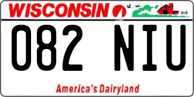 WI license plate 082NIU