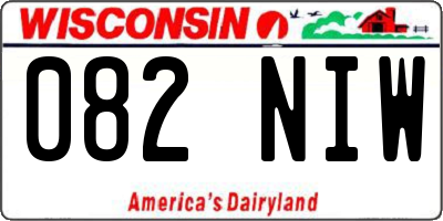WI license plate 082NIW