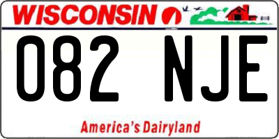 WI license plate 082NJE