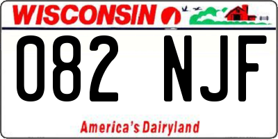 WI license plate 082NJF