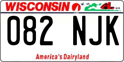 WI license plate 082NJK