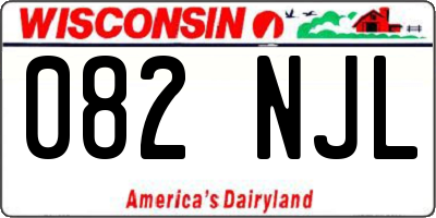 WI license plate 082NJL