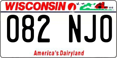 WI license plate 082NJO