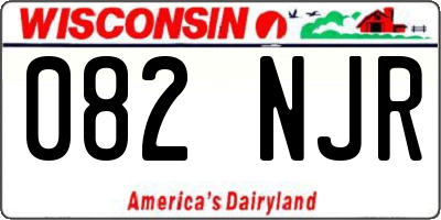 WI license plate 082NJR