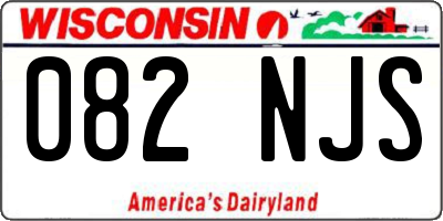 WI license plate 082NJS