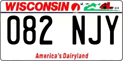 WI license plate 082NJY