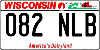 WI license plate 082NLB