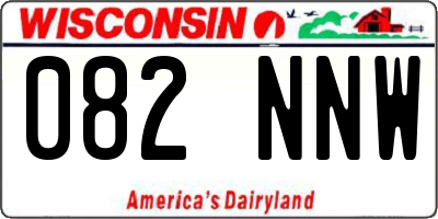 WI license plate 082NNW
