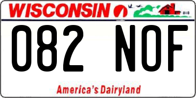 WI license plate 082NOF