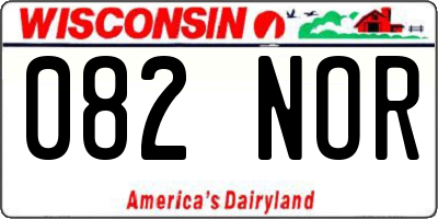 WI license plate 082NOR