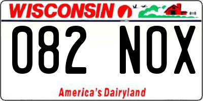 WI license plate 082NOX