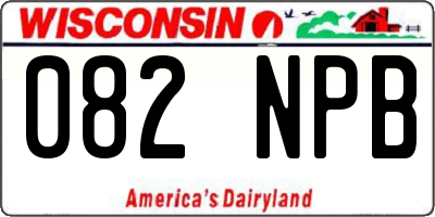 WI license plate 082NPB