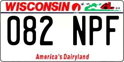 WI license plate 082NPF