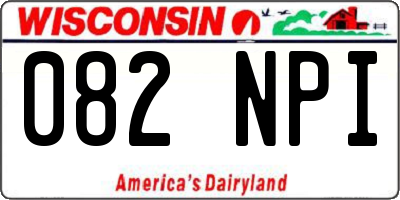 WI license plate 082NPI