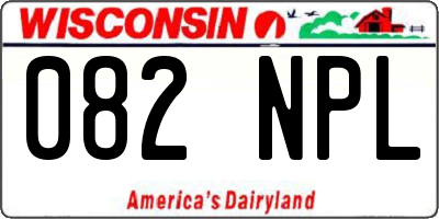 WI license plate 082NPL