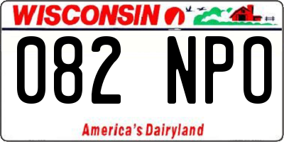 WI license plate 082NPO