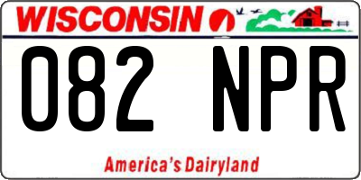 WI license plate 082NPR