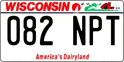 WI license plate 082NPT