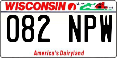 WI license plate 082NPW