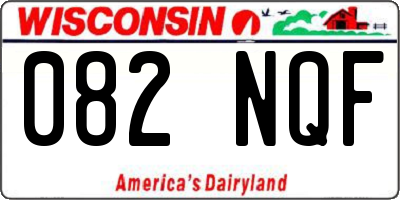 WI license plate 082NQF