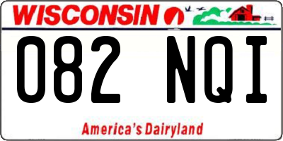 WI license plate 082NQI