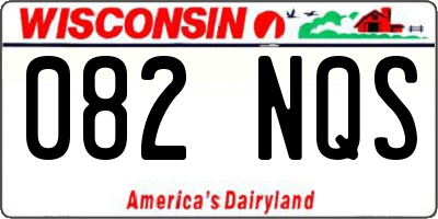 WI license plate 082NQS