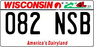 WI license plate 082NSB